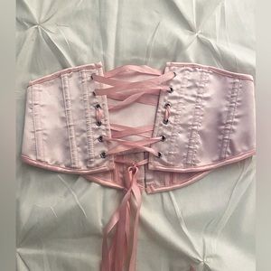 Satin lace tie corset